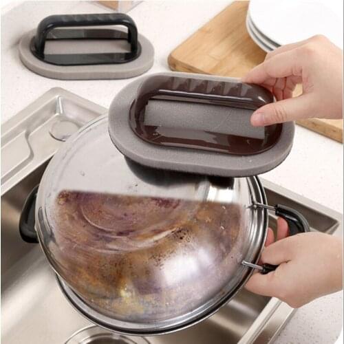 Nano Emery Magic Sponge With Handle Home Cleaning Brush Washing Pot Except Rust Sponge Kitchen Tools Emery Magic Cleaner Rub