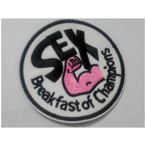 SEX Breakfast of Champions clothing Vest jacket Patches for F1 James Hunt Racing Iron On /sewing on Embroidered Patches