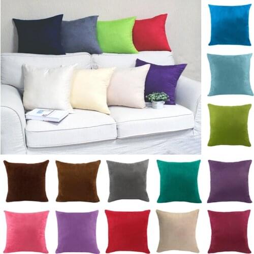 Solid Color Suede Cushion Cover Candy Color Throw Pillow Case For Sofa Car Home Decorative Pillowcase Pillow Cover Decoration