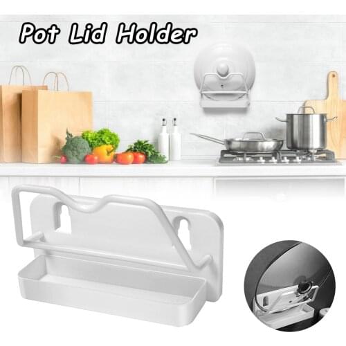 Pot Lid Organizer Pot Lid Drain Rack Wall Mount Lid Holder Kitchen Drain Storage Rack