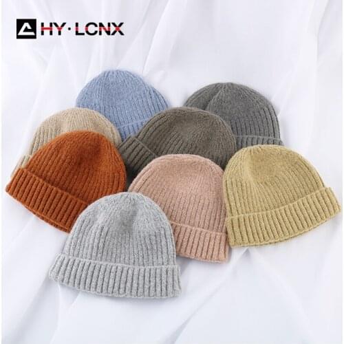 Autumn Winter New Men Pure Color Cotton Warm Woolen Cap Women Outdoor Knitted Hats Fashion Elastic Good Beanies Hat