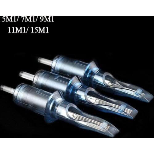 Permanent Makeup Cartridge Needles M1 Sterilized Disposable Tattoo Needles Body Art for Electric Machine Gun Tattoo Grips Supply