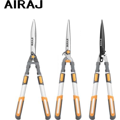 AIRAJ Garden Pruning Shears Telescoping Non-slip Long Handle Stainless Steel Scissors Trimmer Cutter Pruner Tool with Gloves