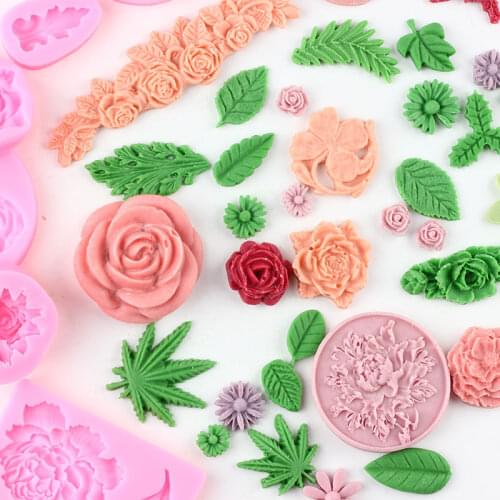 Leaves Silicone Mold Cake Border Fondant Molds DIY Party Cake Decorating Tools Chocolate Gumpaste Mould Resin Candy Clay Moulds
