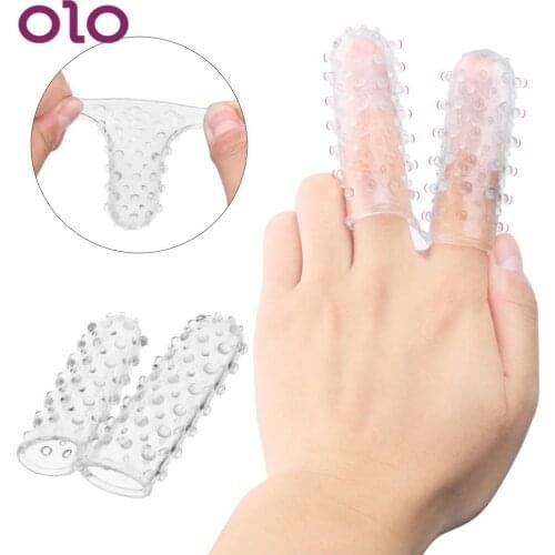 OLO Clitoris Stimulation Vaginal Massager Finger Penis Sleeve G-Spot Silicone Sleeve Dildo Masturbation Adult Sex Toys for Women