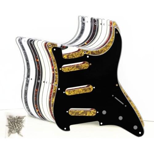 FLEOR USA 8 Hole Vintage SSS Strat Guitar Pickguard Scratch Plate w/ Screws for Guitar Parts