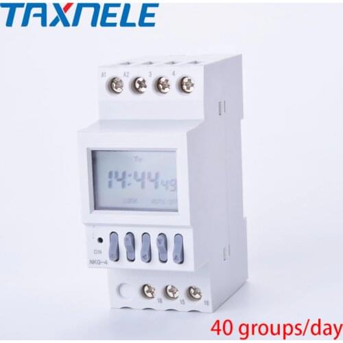 Din Rail Timer Intelligent Microcomputer Auto Bell Ring Timer Controller Time Switch School Bell 220V NKG-4 40 groups/day