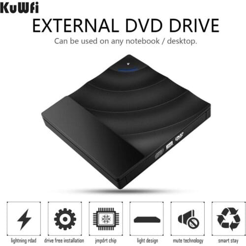 USB3.0 DVD Drives slim External Optical Drive CD-RW Burner DVD ROM Player Support Win 2000/XP/10/7/10 MAC OS TYPE-C Older USB2.0
