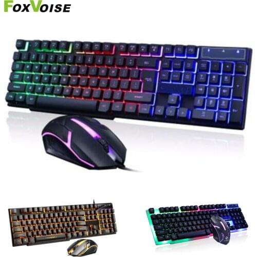 Gaming Keyboard and Mouse Set Gamer Mouse Keyboard Combo Kit USB Wired LED luminous Backlit Mouse and Keyboard For PC Computer