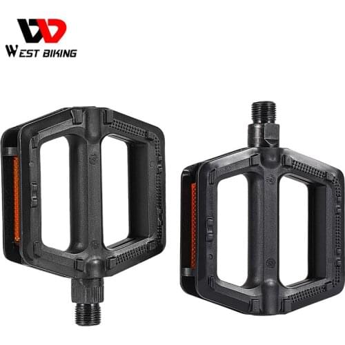 WEST BIKING 1 Pair High Quality Portable MTB Bike Bicycle Pedals Plastic Road Bike Double DU Pedals Cycling Mountain Bike Parts
