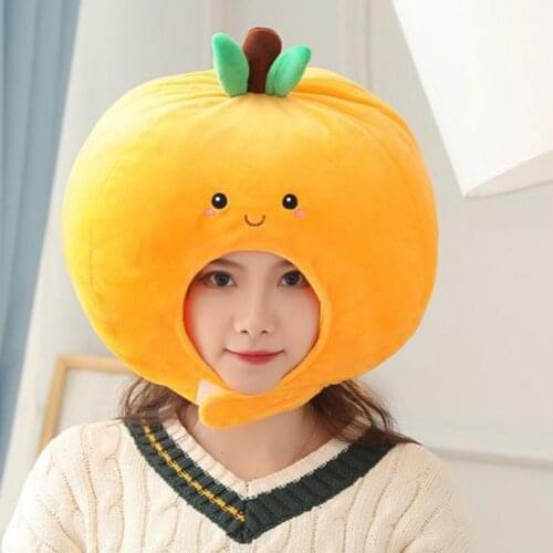 2021 Women Girls Kid Cute Orange shape Hats Headgear Soft Fruit Design Funny Cartoon Costume Headgear for Gift Photography Prop