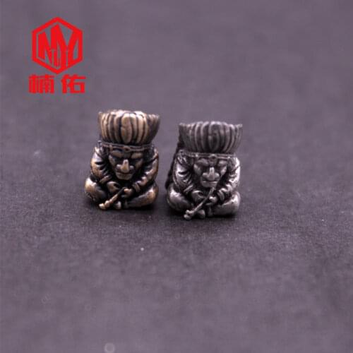 1PC EDC Paracord Beads Indians Retro Brass White Copper OxideUmbrella Rope Cord Lanyard Pendants Knife Beads Accessories