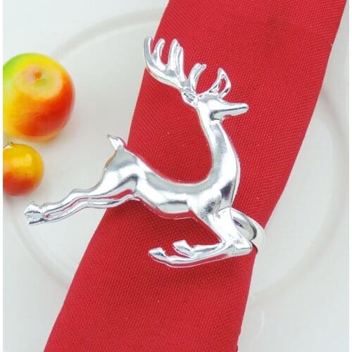 12pcs Fawn Animal Napkin Rings Christmas Holidays Wedding Parties Dinners Decorative Napkin Buckle Napkin Holder Table Decor