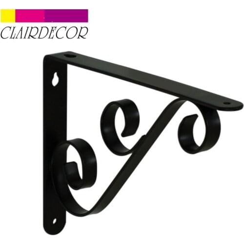 2pcs Shelf BracketTriple Scroll Decorative Shelf Bracket Right Angle Bracket for Commodity Furniture Fittings Hardware