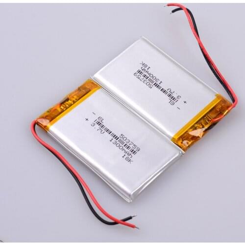 3.7V 1300mAh lithium polymer battery 503759 for GPS navigator TOY POWER BANK mp3 mp4 speaker universal rechargeable batteries