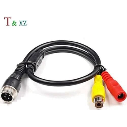 4Pin CCTV Camera Wires Aviation Head Male to RCA/DC Female CCTV Camera AV Adapter Connector Cable Wire 0.5m/1.31ft