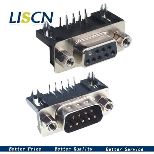 5PCS DB-9 DB9 Male Female PCB Mount DR-9S PCB Connector RS232 Connector