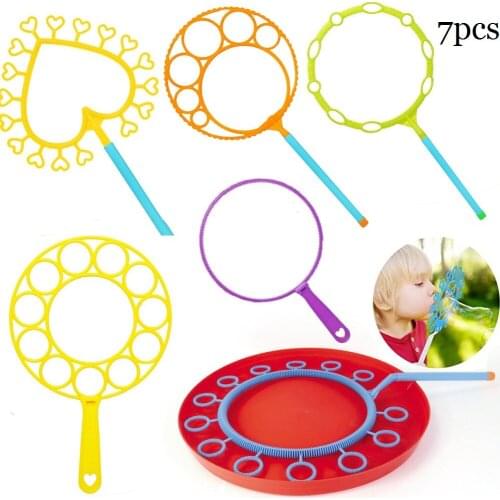 7pcs Bubble Wands Set Magic Blowing Bubbles Ring Blower Toys Bubbles Machine Maker Kids Outdoor Toy Birthday Party Favors Gift
