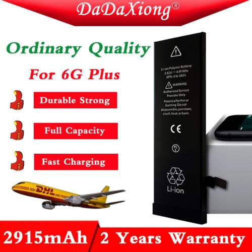 Original phone Battery 10pcs/lot Ordinary 2915mAh Battery for iPhone 6+ 6G Plus 5.5" replacement repair parts 0 zero cycle