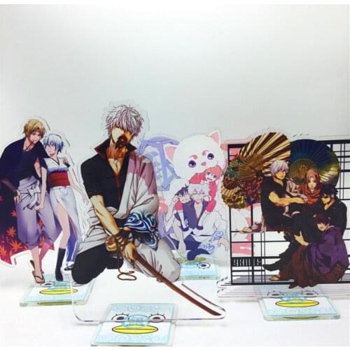 Anime Gintama Sakata Gintoki Acrylic Stand Model Toys two-sided Action Figure Pendant toy gift