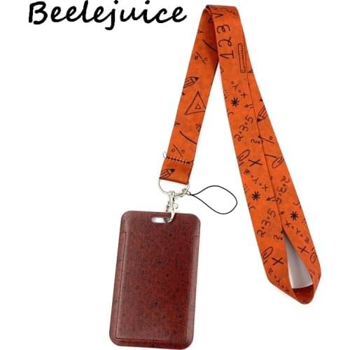 Back to Scholl Education Leaning Equation Lanyard ID Badge Holder Bus Pass Case Cover Slip Bank Credit Card Holder Strap Gifts
