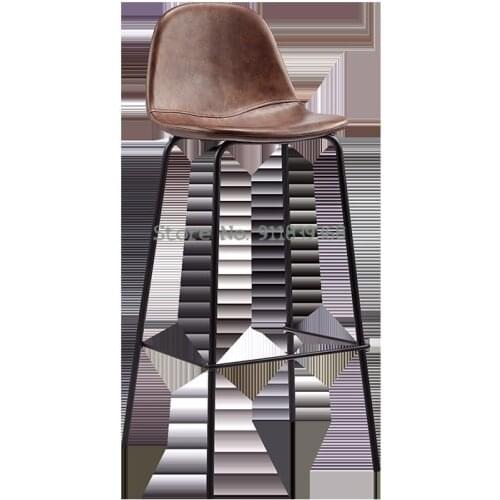 Bar Chair Modern Simple Household Industrial Style Nordic Back Net Red Light Luxury Bar High Footed Stool Bar Stool