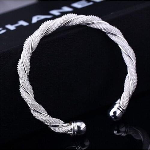 Free shipping silver jewelry Korean fashion trend twisted twisted net bracelet selling