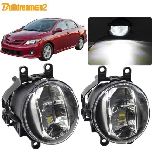 Buildreamen2 For Toyota Corolla 2007 2008 2009 2010 2011 2012 2013 2014 2015 Car Fog Light H11 LED Daytime Running Light DRL 12V