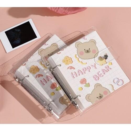 3 Inch Polaroid Photo Album Cute Bear Transparent Jewelry Small Card Collection Storage Book Mini Loose Leaf