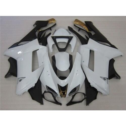Hot fairings for Kawasaki ZX6R fairing kits 2007 2008 white black gold motorcycle parts ZX-6R 07 08 Ninja 636 CS17