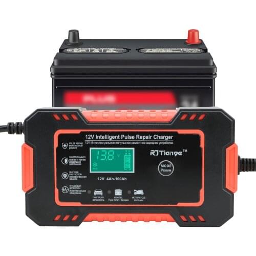 Pulse Repair Wet Dry Lead Acid Battery Charger 12V 6A Fast Power Charging Agm Gel Wet Full Automatic Car Battery Charger