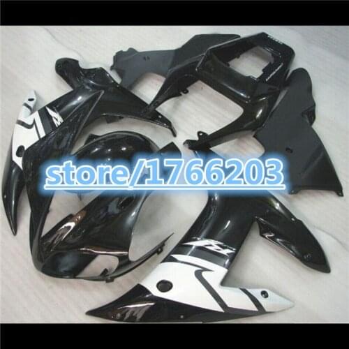Kitwork For YZFR1 02-03 YZF R1 Black white YZF1000 02 03 P10098 YZF 1000 YZF-R1 Glossy black 2002 2003 Fairing BBF