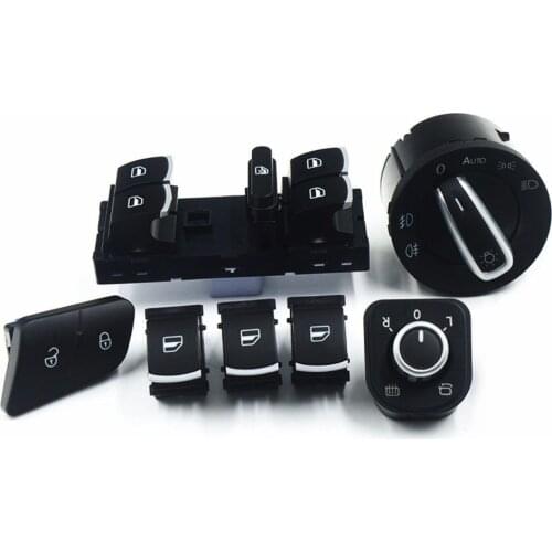 7PCS Window Headlight Mirror Door Control Switch Button For Volkswagen VW Passat B6 3C0962125B 5ND959565A 5ND941431B 5ND 959 857
