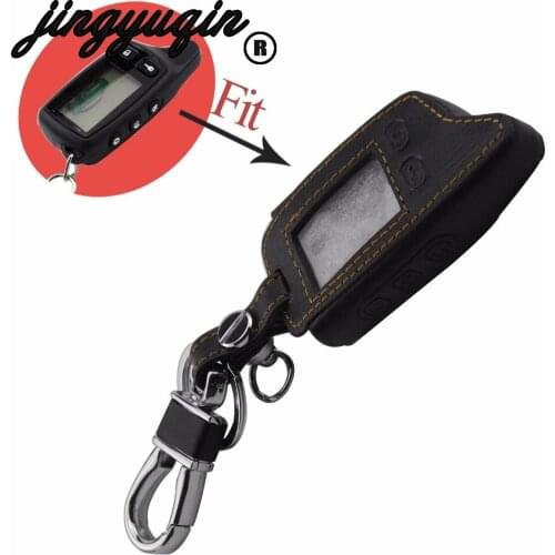 Jingyuqin 4 Buttons Leather TW9010 TW9030 Case Cover LCD For Tomahawk TW9010 TW9030 Tworsion Vehicle Security Two Way