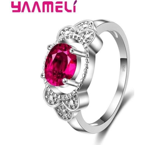 Best Quality Fashion Wedding Big Austria Zircon Crystal Rings Female 925 Sterling Silver Korea Style Women Accessory