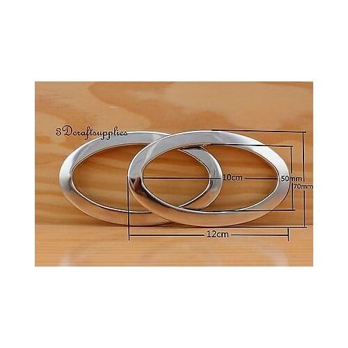 Eyelets iron with washer grommets silver nickel oval 2 pcs 4 3/4 inch CF53