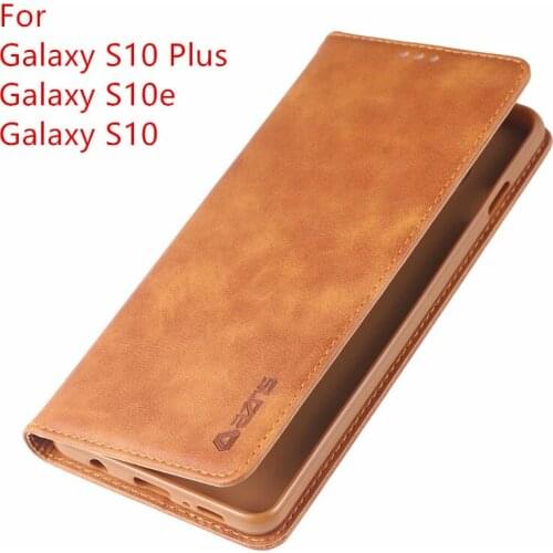 Magnetic Case for samsung galaxy s10e s10 Plus lite coque Luxury Leather phone case Flip S10 cover with Stand Without