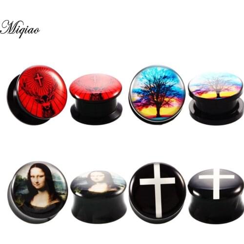Miqiao 1 Set Body Piercing Acrylic Ear Expander Set Ear Button Jewelry Ear Expander 4 Pairs/Set Hot Sale