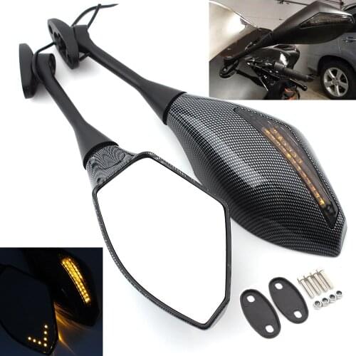 Motorcycle LED Turn Signals Indicator Rearview Mirror Side Mirror Fairing Mount For Honda CBR 600 900 1000 RR GSXR FZ1 FZ6 R6