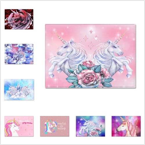 Cartoon Series Children Carpet Rose Unicorn 3D Printing Carpets For Living Room Bedroom Play Mats Area Kids Rugs Non-slip Floor