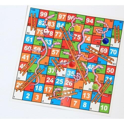 Party Games Paper Flight Chess Snake Ladder Board Game Set jogos Educational Toys for Kids 50pcs/lot