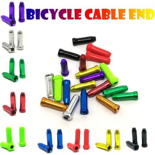 50Pcs/Lot Aluminum Alloy Bicycle Cable End Caps MTB Road Bike Brake Cable Cap Wire End Cap Fits for Brake Shift Derailleur Cable