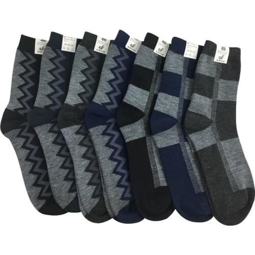 10 Pairs Men Long Socks Jacquard Design Practical Durable Shaping Cotton Men Socks Spring Winter Comfortble Male Sock Meias Crew