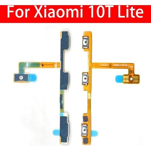 New Power On Off Volume Side Button Key Flex Cable For Xiaomi Mi 10T Lite Replacement Parts