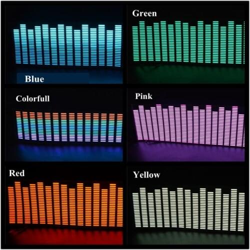 OKEEN New 45*11cm Led EL sheet music Light lamp sound Equalizer Decoration styling Red Colorful Flash Car Sticker Music Rhythm