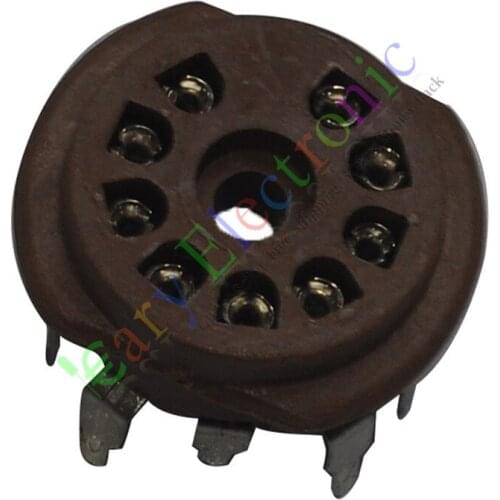 Wholesale and retail 50pc 9pin PCB Bakelite Vacuum tube sockets value For 12AX7 6P1 6N1 6N3 audio amp free shipping