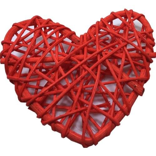 Heart shape Rattan Ball wicker crafts supplies event party kindergarten shopping mall home decor wedding table decoration