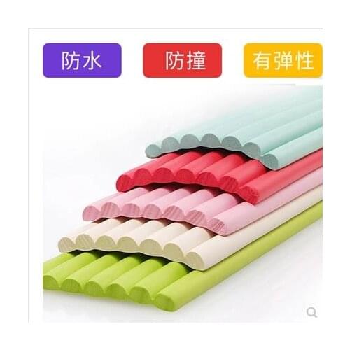Waistline baseboard self-adhesive 3d solid wall stickers foam edge banding waterproof anti-collision simulation wood grain-68