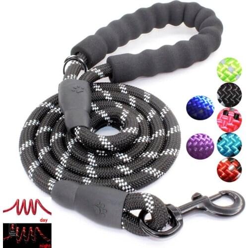 Durable Nylon Dog Leash Rope with Night Reflective Pets Lead Dog-Collar Harness Nylon Running Leashes for Large Dogs Pet Product