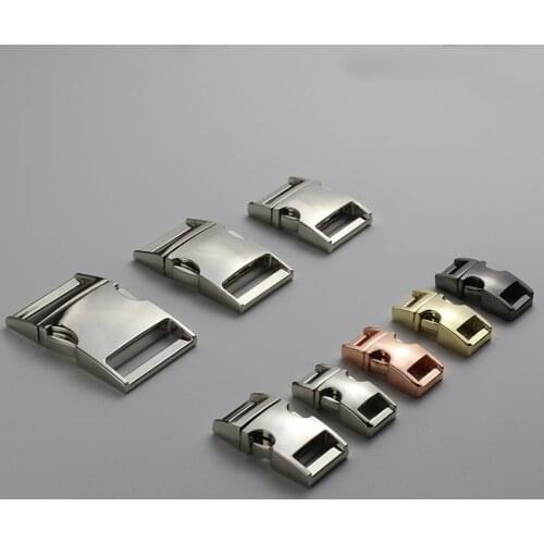 High quality Metal 10mm 15mm 20mm 25mm Side Release Curved Buckle for Paracord Bracelet Dog Cat Collar Buckles Diy Accessories